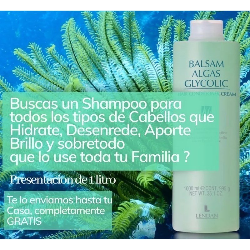 Lendan Shampoo Y Acondicionador Hidratante Algas Glycolic