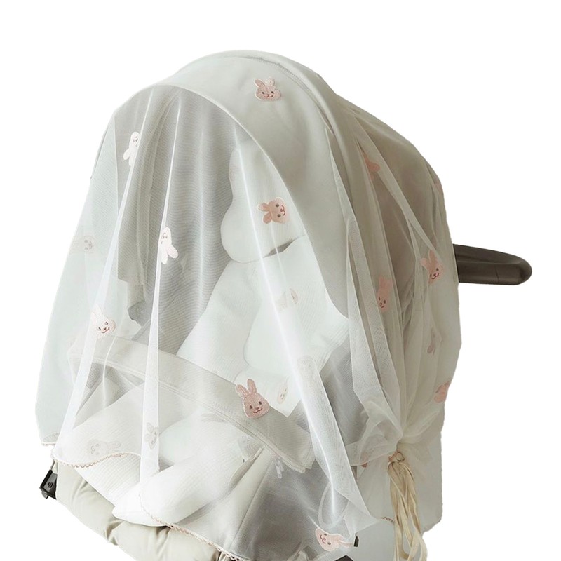 Stroller Wind Shade Breathable Cartoon Pattern Adjustable Universal Mesh Stroller