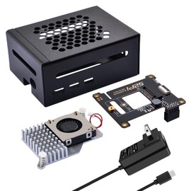 GeeekPi Raspberry Pi 5 Case with PD 27W Power Supply | PCIe M.2 NVMe SSD Shield Top Support X1001 / X1000 / X1003 / N04 / N05 and Raspberry Pi 5 Active Cooler (N05 and Active Cooler Included)