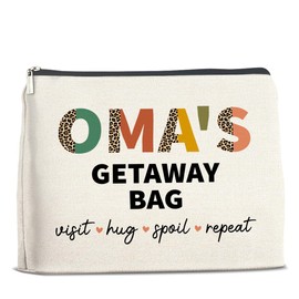 UPNEGE Oma's Getaway Cosmetic Bag Grandma Gifts From Grandkids, Gift for Grandma Grandmother Grammy Mimi Oma Makeup Bag Zipper Makeup Pouch