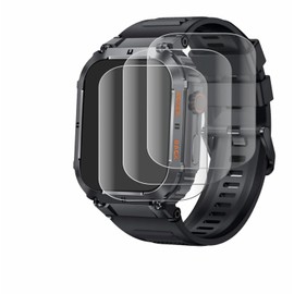 Savvies (4 Pack Full-Screen Protection Film compatible with bedee Smartwatch 1.96" Full Cover Screen Protector 3D Curved [Edge to Edge]