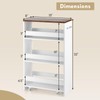 IFANNY Small Kitchen Cart, 4-Tier Slim Rolling Cart with Handle,