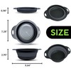Small Food Strainer for Kitchen - Black Silicone Colander with