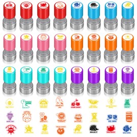 Yinder 24 Pcs Teacher Stamps for Classroom Self Inking Classroom Stamps Bulk for Teachers Elementary Colorful Motivational Encouraging Stamp Gifts(Cute Animal)