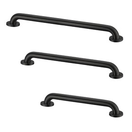 Stardrix Grab Bar Bundle for ADA Compliance, Matte Black Stainless Steel Grab Bar Set for Commercial and Residential Restrooms, 1.5" Diameter - 18", 36", 42" - Pack of 3