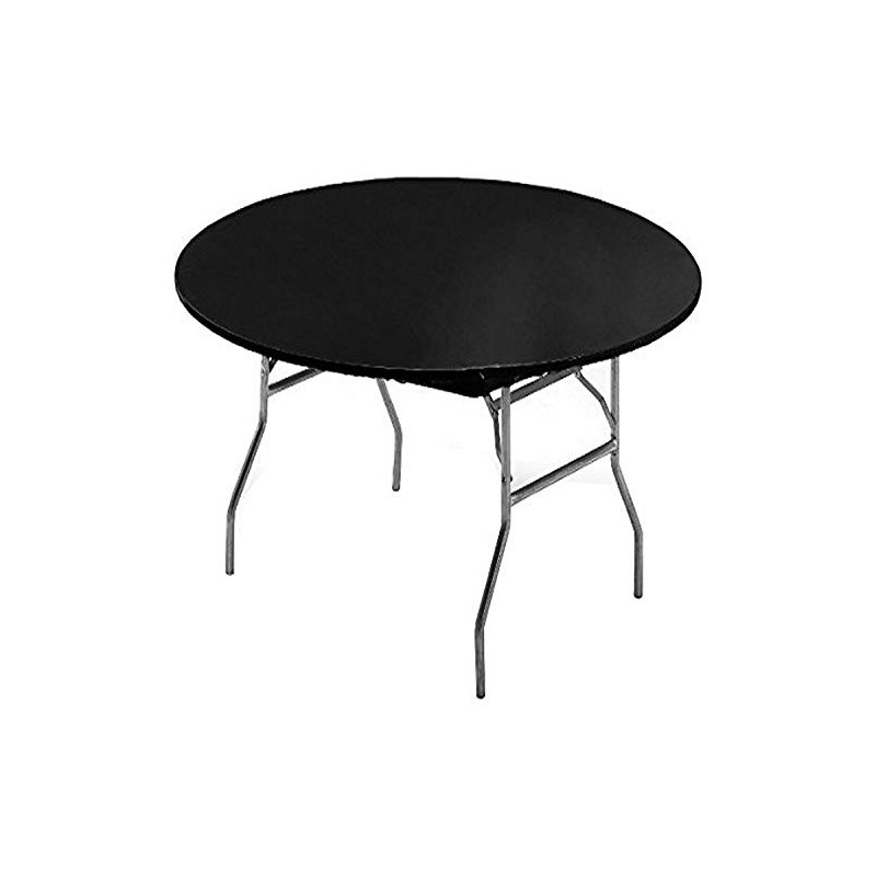 Creative Converting 703000 Plain Black Elastic Corners Plastic Tablecover, 60"