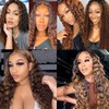 HeioWuio P4/30 Deep Wave Highlight Brazilian Remy Hair Bundles Brown