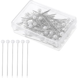 100 Pcs Pearl Pins for Bouquets for Fabric White Straight Head Pins Map Pins Fixed Sewing Marker Needle for Crafting Maker Jewelry DIY Craft Sewing Wedding Flower Decorations