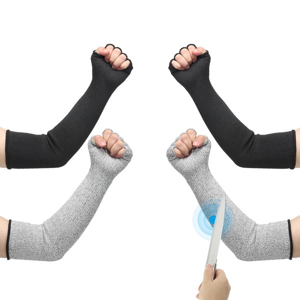 PATIKIL 20 Inch Cut Resistant Sleeves with Finger Grips, 2