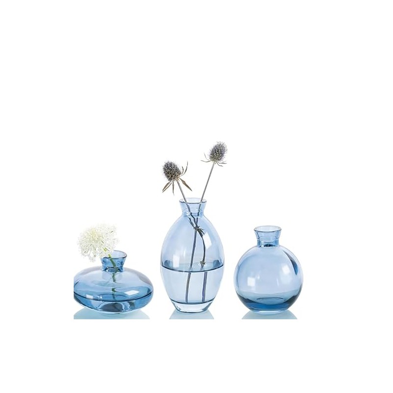 ATDORO 3 Pcs Mini Bud Vases, Clear Bud Vases for