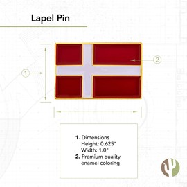 Desert Cactus Denmark Flag Lapel Pin Country Enamel Made of Metal Souvenir Hat Men Women Patriotic (Rectangle Pin), 1 Inch, Metal, no gemstone