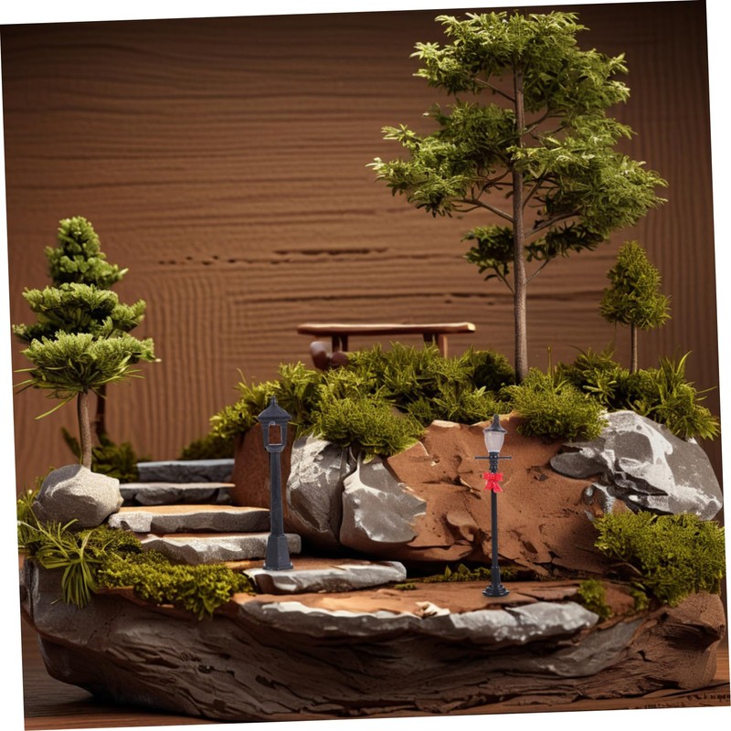 Angoily 12Pcs Miniature Street Lights Mixed Styles Landscape Lamp Posts