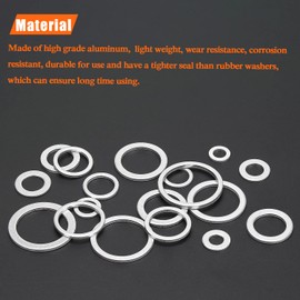 HELIFOUNER 30 Pieces M22x29x1.5mm Automotive Drain Plug Gaskets, Oil Crush Washers, Aluminum Flat Washers, Inner Diameter 22mm, Outer Diameter 29mm, Thickness 1.5mm