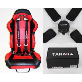 TANAKA 1 TANAKA UNIVERSAL BLACK 4 POINT CAMLOCK QUICK RELEASE RACING SEAT BELT HARNESS