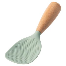 1Pc Green Silicone Standing Rice Spoon Paddle, Household Rice Shovel Heat Resistant Anti-scalding Rice Scooper, Rice and Potato Serving Spoons