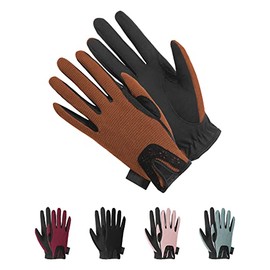 Women Horse Riding Gloves Equestrian Horseback Riding Gloves Youth Girls Winter Outdoor Leather Mitts Biking Cycling Gardening Glove