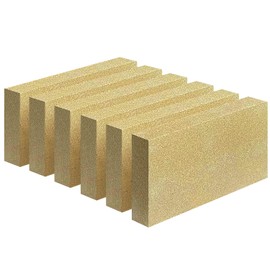 YANRUIPRO Fire Bricks, FireBrick, High Temperature Insulated Firebricks for Wood Stoves, Fireplaces, Size 9" X 4-1/2" X 1-1/4", Pack of 6, Wood Stove Bricks, Fireplace Brick
