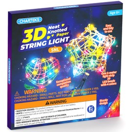 CHARTEKS 3D Neat Knotted String Light Art Kit for Kids, Star Arts and Crafts Kit with Paper Strings, 60 Bulbs Multi-Colored LED Lights, Light Up Toy for Girls and Boys Ages 8+