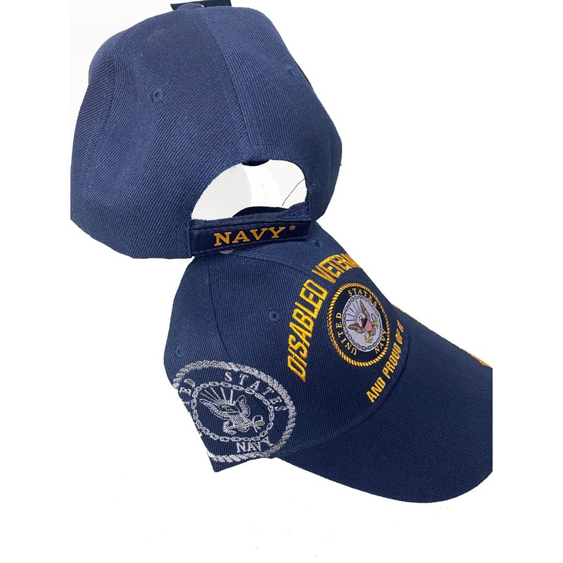 Disabled Navy Veteran Proud of IT Baseball Style Embroidered HAT