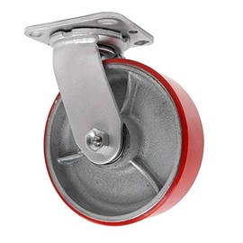 6 Inch Swivel Caster - 6 X 2 Polyurethane on Iron Wheel - 1200 Lb Weight Capacity - Great for Tool Box Replacements or Heavy Equipment - Easy Push - CasterHQ