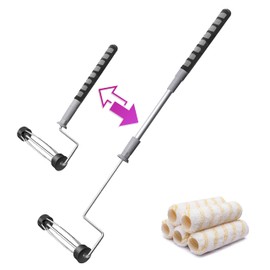 PinStone 6pcs House Paint Roller Kit, PinStone 9 inch Extendable Roller Frame with 5 Microfiber Replacement Covers, Adjustable Painting Roller (18" - 36"), Home Painting Supplies for Painting Walls & Ceilings