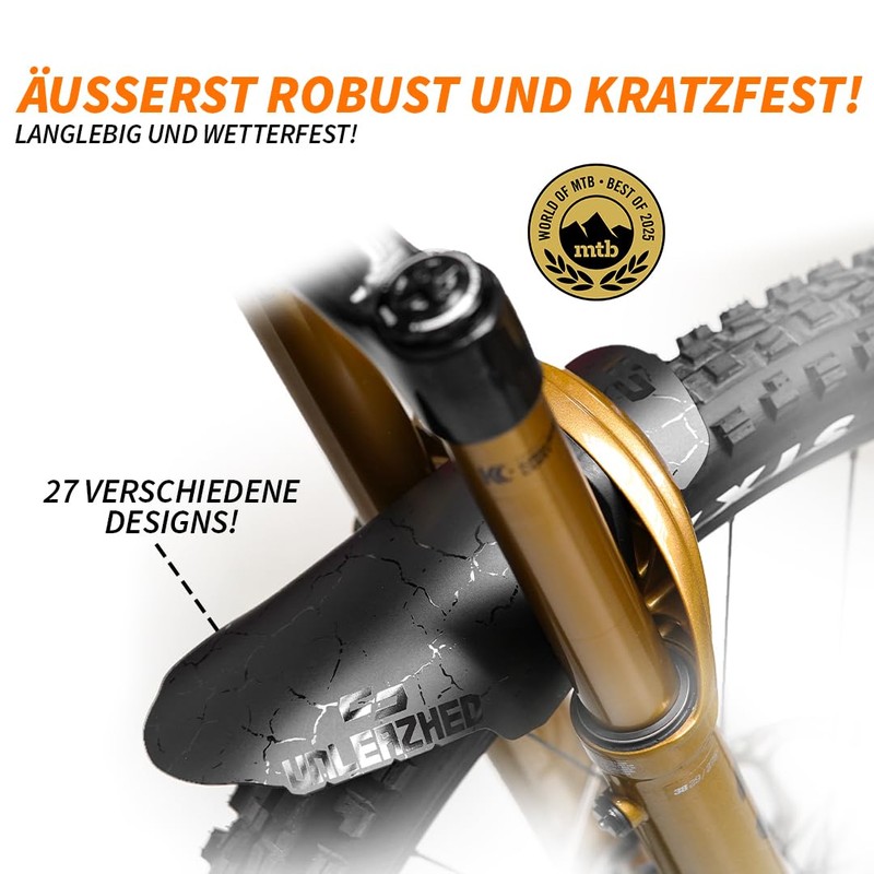 unleazhed Screw-On Mudguard, M01 Bolt On Mudguard, Made in Germany,
