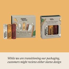 Jumbo Lip Balm Gift Set (3-Pack, Warm Flavors) | Poppy & Pout All Natural Lip Balms & Moisturizers | Hydrates with Beeswax, Vitamin E, Organic Coconut Oil | Cruelty-Free | Recyclable Cardboard Tube