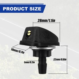 Lyxheth 2PCS Car Front Windshield Washer, Windshield Sprayer Nozzle, Windshield Spray Nozzle Wiper Spray Washer Jet, Car Accessories Automotive Wiper Nozzles Universal for Most Cars Trucks