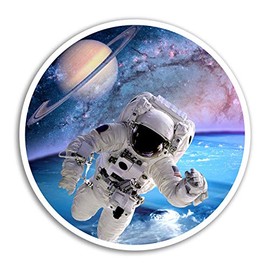 2 x 10cm Astronaut Vinyl Stickers - Space NASA Sticker Laptop Luggage #8219 (10cm Wide)
