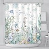 AIBIIN 180x180cm Ocean Shower Curtain Under The Sea Theme Starfish