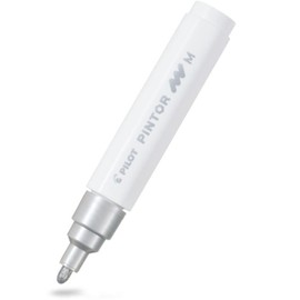 Pilot Pintor Medium Bullet Tip Paint Marker, 4.5mm, Silver Single Pen