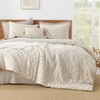 Litanika Oversized King Comforter Set 128x120, 3 Pieces Beige Super