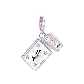 BIZK Computer Coffee 925 Sterling Silver Charms Fits Bracelets and Necklaces Charms for Women, Lover, Mother and Friend