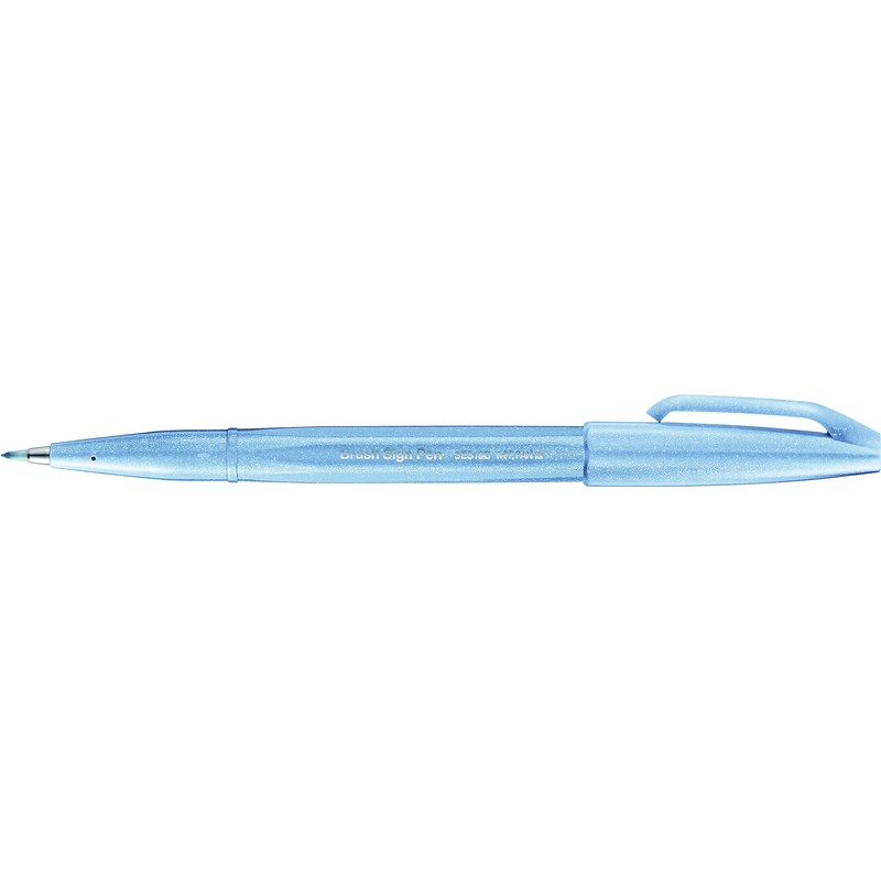 Pentel Brush Sign Pen SES15C-12, Fibre-Tip Pen, Brush-Like Tip, pastel