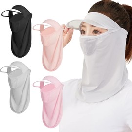 SATPULOT Sun Protection Face Cover, Yakenu Cool Sunburn Prevention, Anti-Breath, Mask, Face Mask, Paisley Hat, UV Protection, Outdoor Sports, Biking, Camping, Golf, 1 Piece, Breathable sunscreen grey