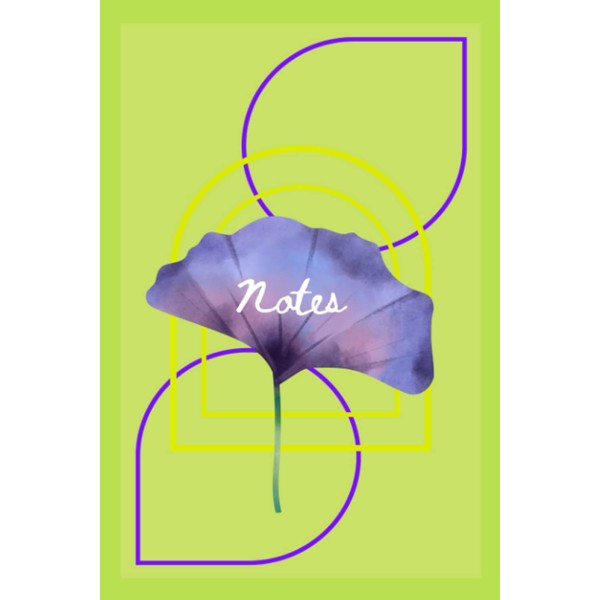 Lined Notebook Notes Neon Bright Summer Floral Violet Lime Purple