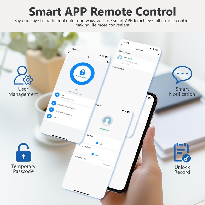 Devo G4 Smart Lock,Keyless Entry Door Lock,Bluetooth Smart Deadbolt, App