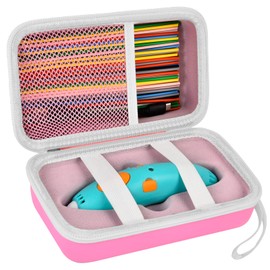 ANKHOH Case Compatible with 3Doodler Start+ Essentials (2023) for 3D Pen Set for Kids, Storage Organizer Holder for Printing Filament Refill and Micro-USB Charger, Pink-Bag Only