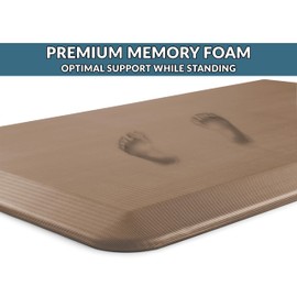 ComfiLife Anti Fatigue Floor Mat – 3/4 Inch Thick Perfect Kitchen Mat, Standing Desk Mat – Comfort at Home, Office, Garage – Durable – Stain Resistant – Non-Slip Bottom (20" x 39", Beige)