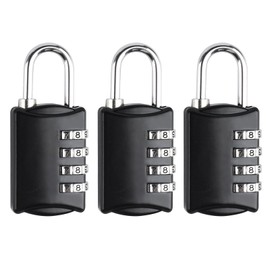 Combination Padlocks, 3 Pcs 4 Digit Locker Padlock, Combination Lock, Small Padlock, Zinc Alloy Outdoor Locker Security Padlocks for School Gym Locker Gate Door Shed Fence Garage Padlocks