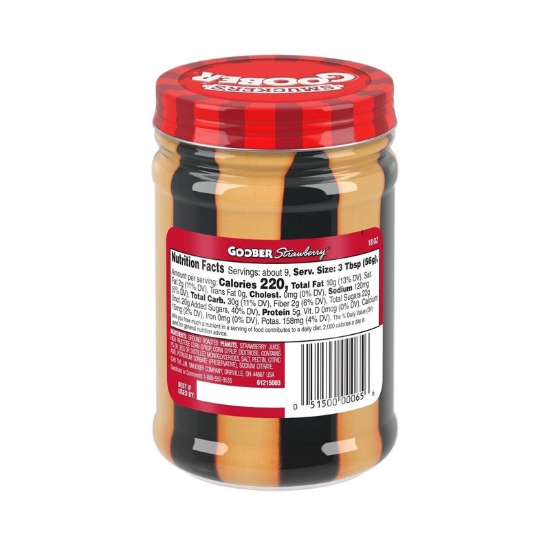 Smucker's Goober Peanut Butter and Strawberry Jelly Stripes, 18 Ounce