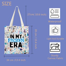 FUNYSO Elsa Anna Inspired Gift World Of Ice And Snow Princess Gift Princess Cartoon Movie Lover Gift Tote Bag (Elsa Anna TOTE UK)