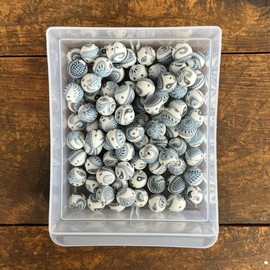 15mm Printed Silicone Beads - 10pc:_Bandana