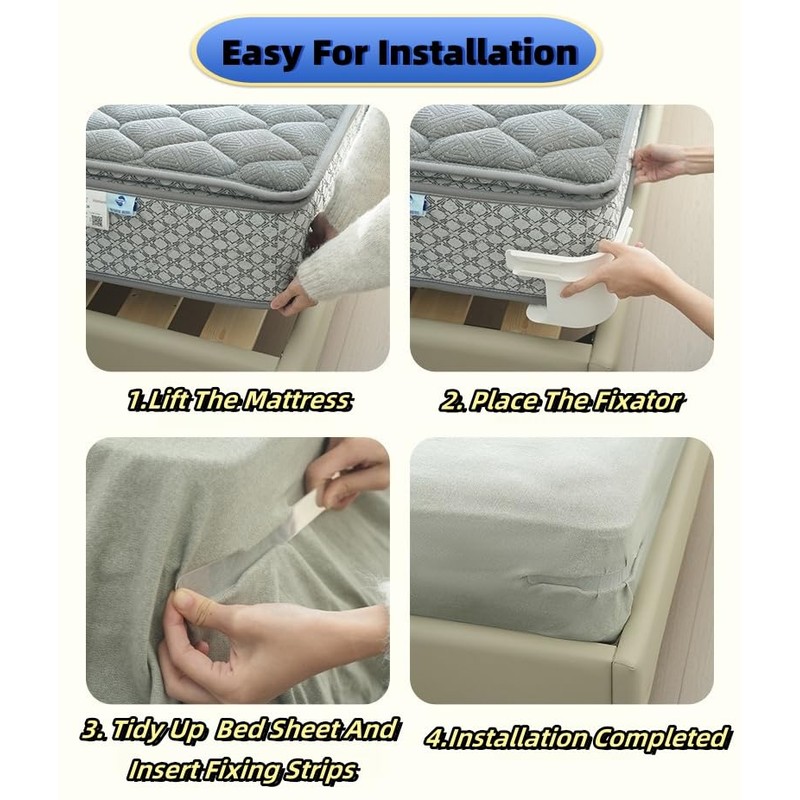 PengLAI Premium Bed Sheet Holders for Corners - 4 Large