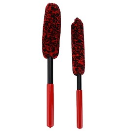 Yosoo Cepillo para Detalles de Coche de 3 Uds, Fregado de Cubo de Rueda de Microfibra para Coche para Motocicletas, icletas, Llantas, Tubos de Escape