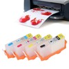 4 Pcs Ink Cartridge Black Blue Magenta Yellow Permanent Chip