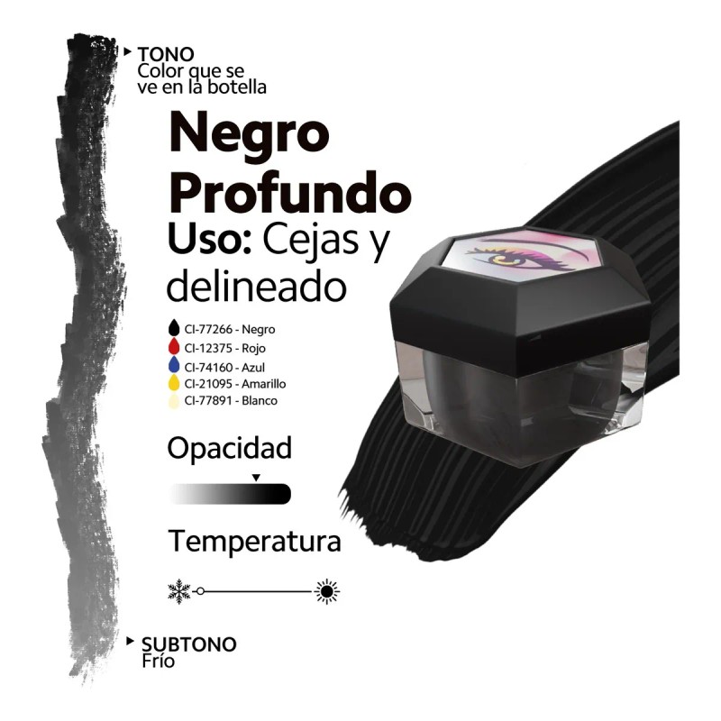 OUO Lunabel Pigmento OUO Lunabel Negro Microblading Cejas 8g Alta