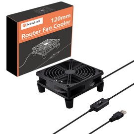 NewHail Quiet 120 mm Router Fan with 3 Adjustable Speeds, DC 5 V USB Powered Cooling Case Fan for Router Modem Receiver DVR TV Box Computer AV Cabin