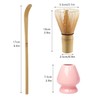 Matcha Tea Set Bamboo Matcha Whisk, Ceramic Whisk Holder, Tea