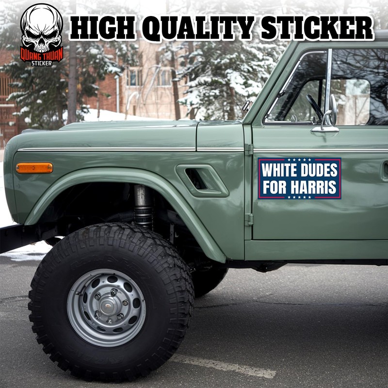 White Dudes for Harris | Bumper Sticker or Car Magnet